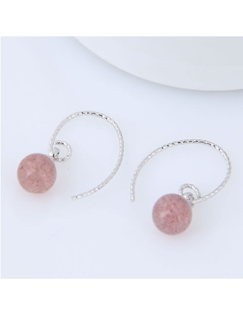 Sweet Pink Balls Shape Design Simple Earrings