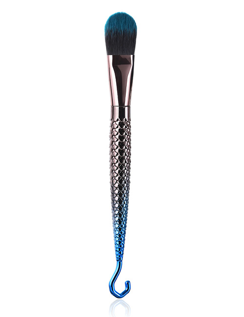 Fashion Blue+black Hooks Shape Decorated Makeup Brush