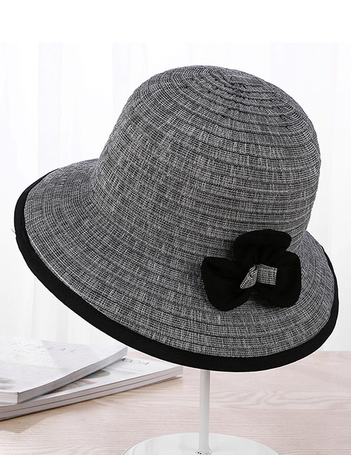 Trendy Black Flower Decorated Simple Fishman Hat