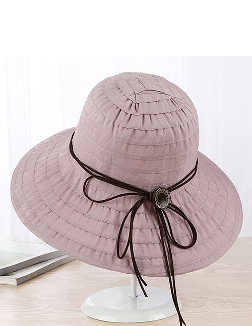 Trendy Pink Pure Color Design Foldable Sunshade Hat