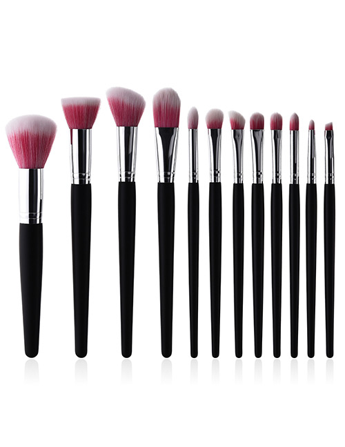 Fashion Pink+white Color Matching Design Cosmetic Brush(12pcs)