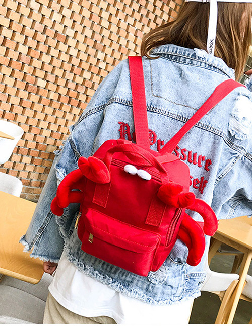 Fashion Red Crab Shape Decorated Backpack(m)