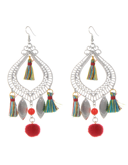 Fashion Multi-color Tassel Decorated Simple Earrings