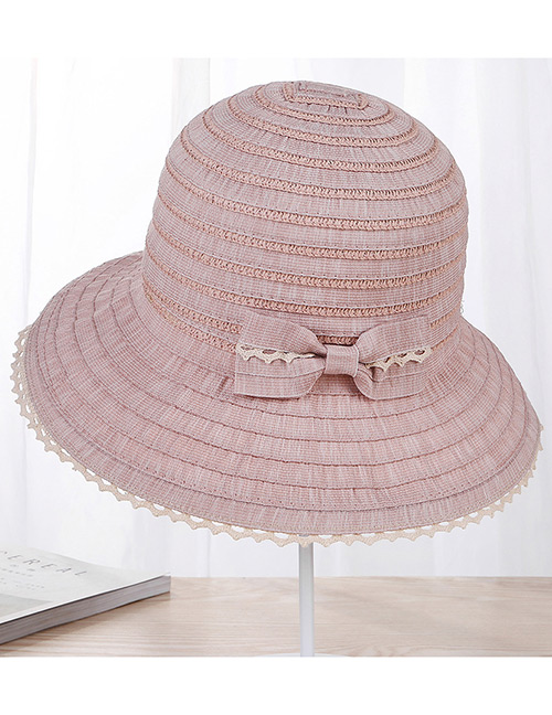 Fashion Pink Strip Shape Decorated Hat