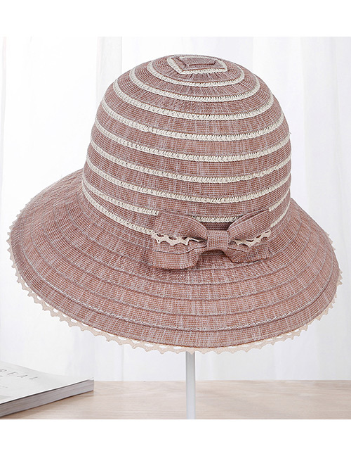 Fashion Khaki Strip Shape Decorated Hat