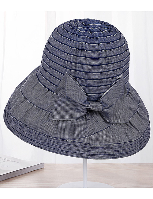Fashion Navy Bowknot Shape Decorated Hat