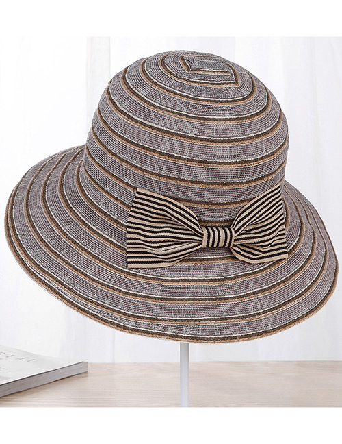 Fashion Gray Strip Shape Decorated Hat