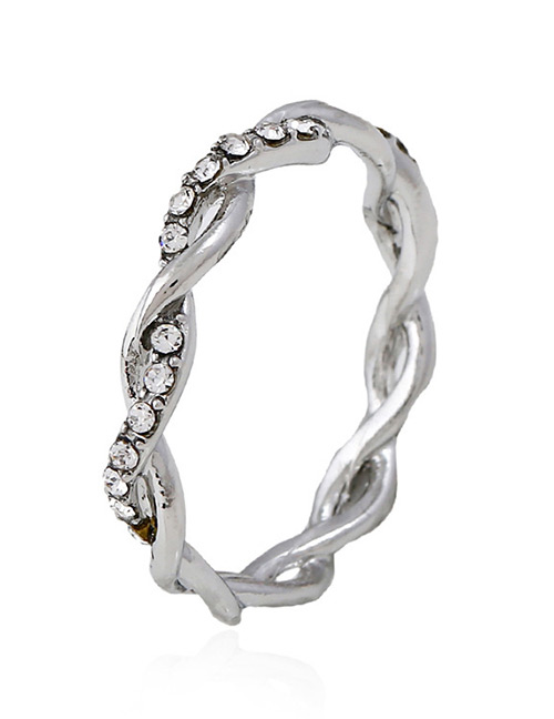 Fashion Silver Color Wave Shape Design Ring