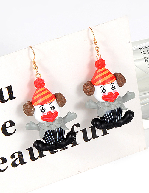 Lovely Gray Doll Shape Decorated Earrings