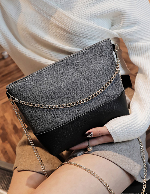 Fashion Gray Color-matching Decorated Bag
