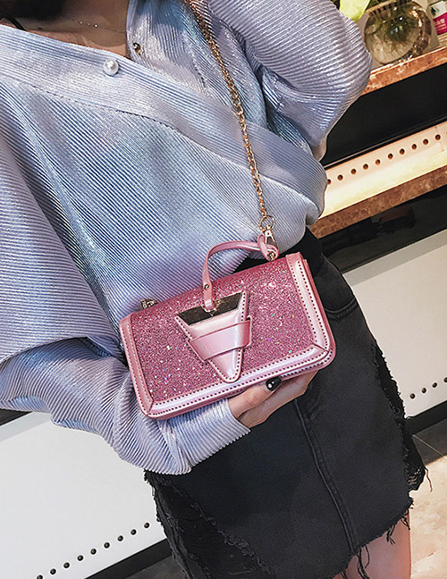 Fashion Pink Triangle Shape Decorated Bag