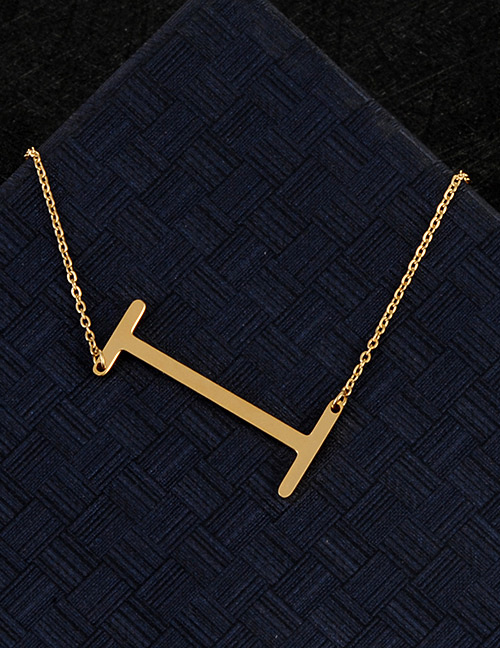 Fashion Gold Color I Letter Shape Decorated Necklace