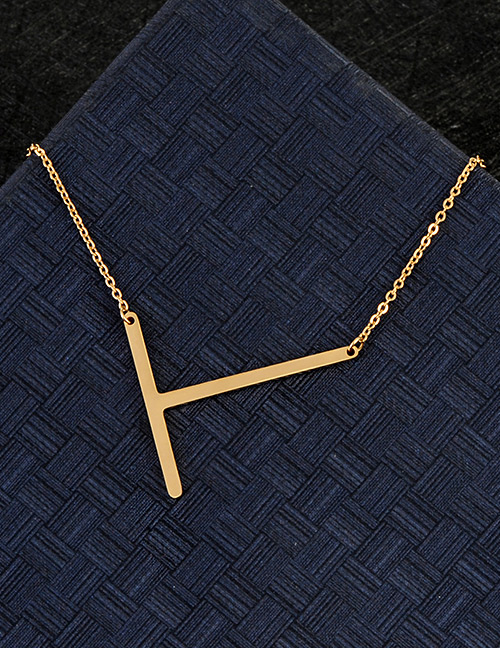 Fashion Gold Color T Letter Shape Decorated Necklace
