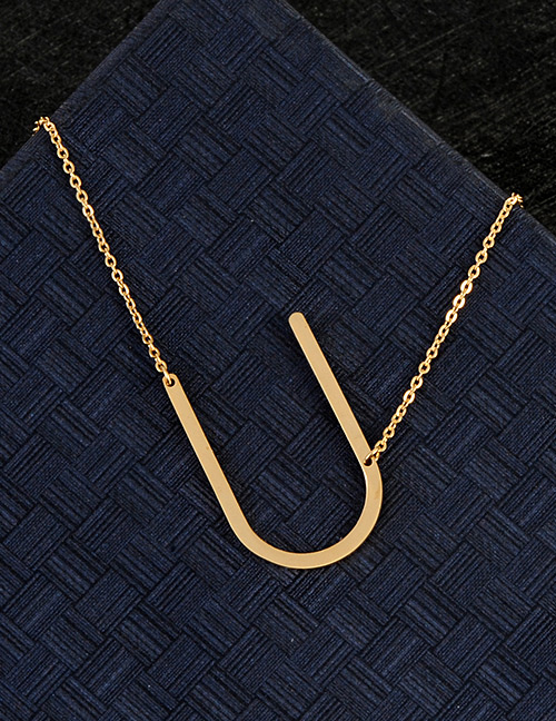 Fashion Gold Color U Letter Shape Decorated Necklace
