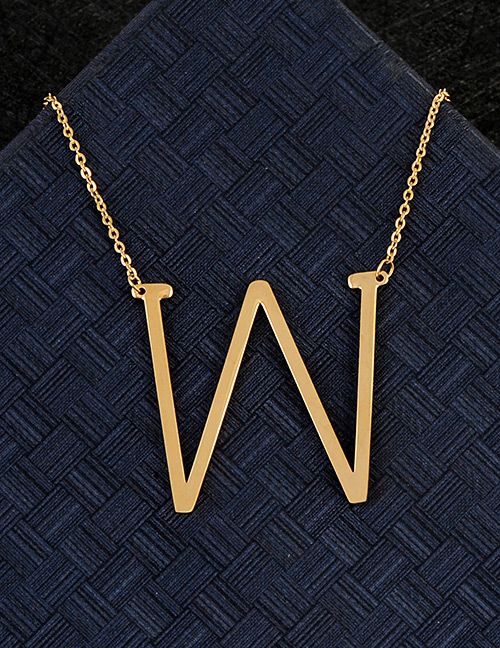 Fashion Gold Color W Letter Shape Decorated Necklace