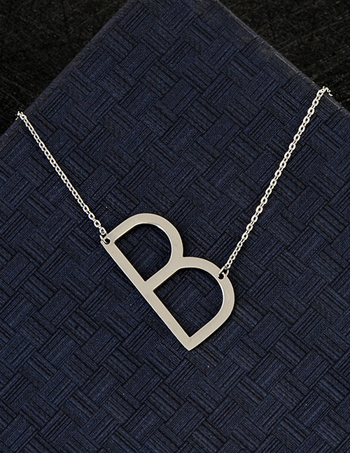 Fashion Silver Color B Letter Shape Decorated Necklace