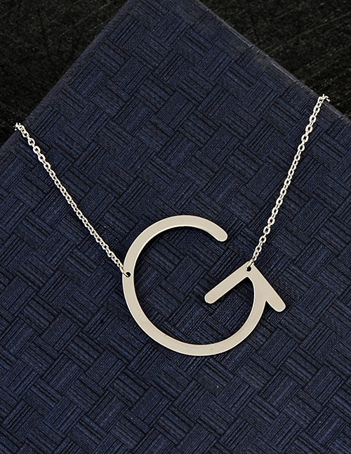 Fashion Silver Color G Letter Shape Decorated Necklace