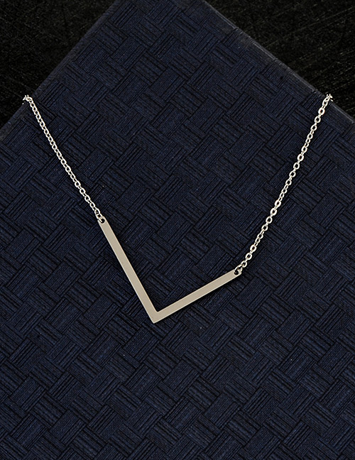 Fashion Silver Color L Letter Shape Decorated Necklace