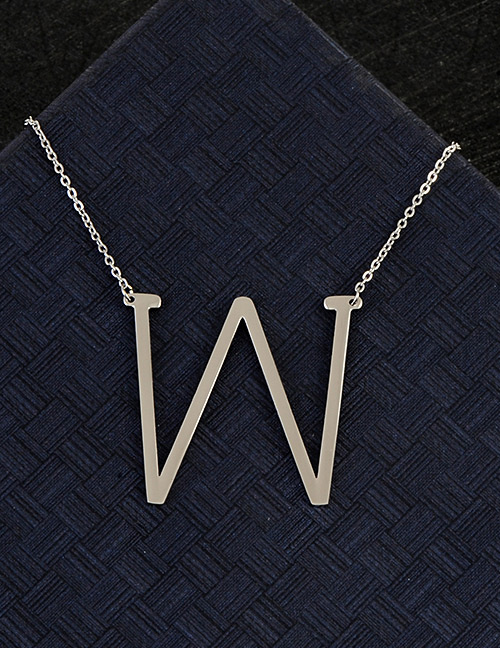 Fashion Silver Color W Letter Shape Decorated Necklace