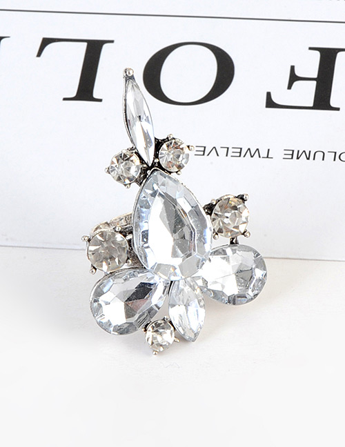 Fashion Silver Color Waterdrop Shape Decorated Pure Color Ring