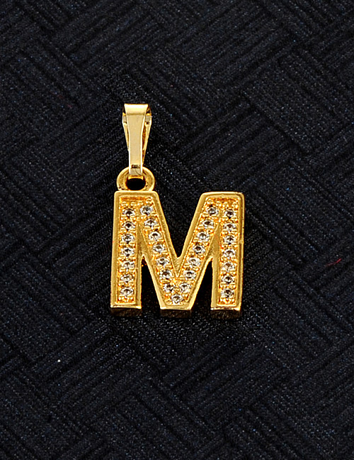 Fashion Gold Color M Letter Shape Design Pendant