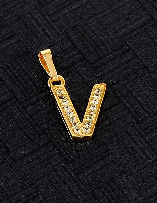 Fashion Gold Color V Letter Shape Design Pendant