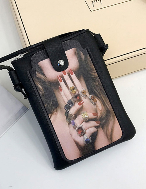 Fashion Multi-color Hand Pattern Decorated Shoulder Bag