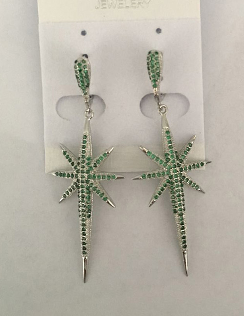 Fashion Green Starfish Shape Decorated Earrings