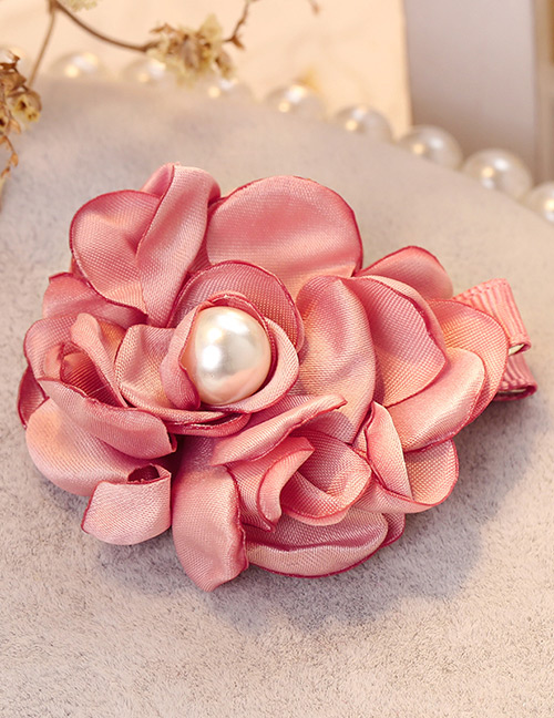 Fashion Dark Pink Flower Shape Decorated Hair Clip
