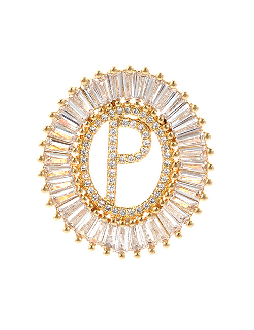 Fashion Gold Color Letter P Shape Decorated Pendant