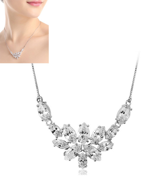 Fashion White Pure Color Decorated Simple Necklace