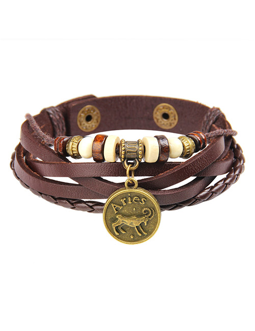 Fashion Brown Aries Shape Decorated Bracelet