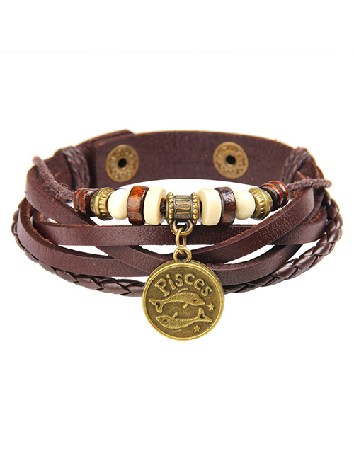 Fashion Brown Pisces Shape Decorated Bracelet