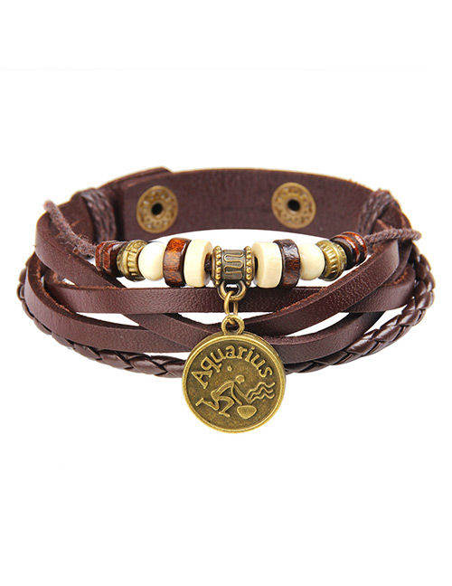 Fashion Brown Aquarius Shape Decorated Bracelet