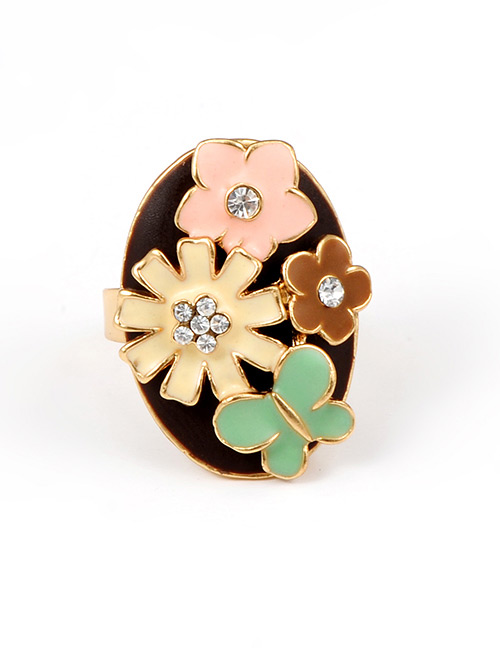Fashion Multi-color Flowers Shape Design Simple Ring
