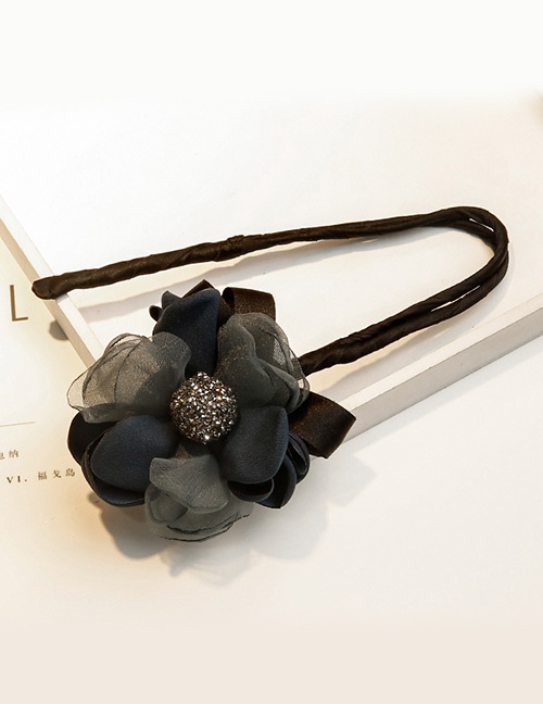 Lovely Navy Diamond&flower Decorated Hair Curler