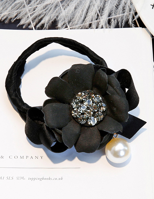 Lovely Black Pearl&flower Decorated Hair Curler
