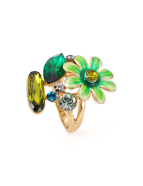 Fashion Multi-color Flower Shape Decorated Ring
