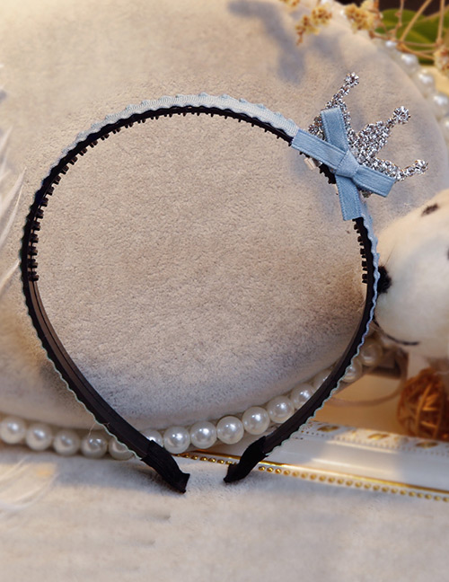 Lovely Light Blue Crown&bowknot Decorated Hair Hoop