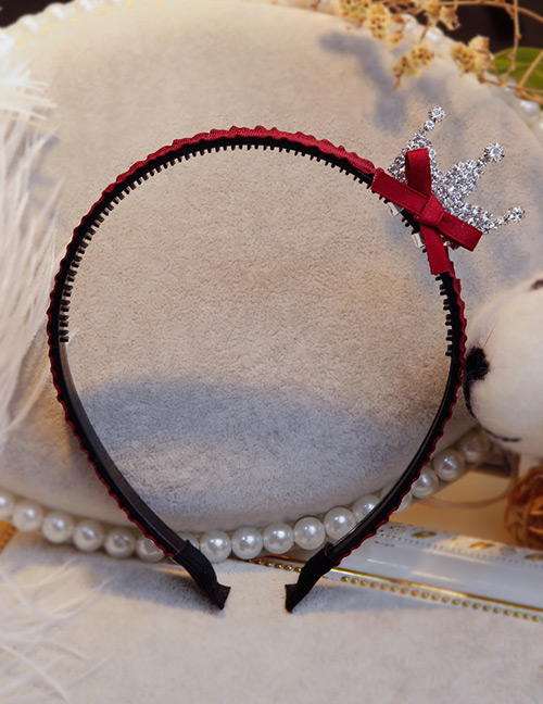 Lovely Claret Red Crown&bowknot Decorated Hair Hoop