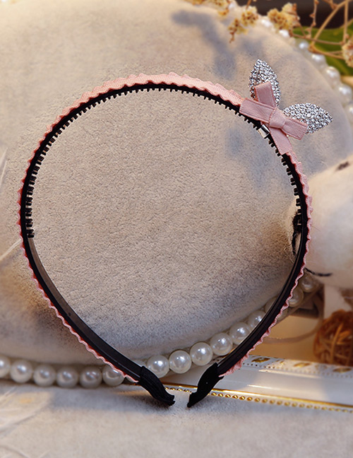 Lovely Pink Rabbit Ears&bowknot Decorated Hair Hoop