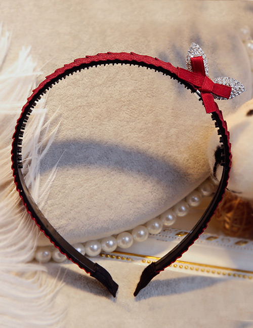 Lovely Claret Red Rabbit Ears&bowknot Decorated Hair Hoop