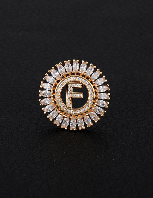 Fashion Gold Color Letter F Decorated Hollow Out Pendant(without Chain)