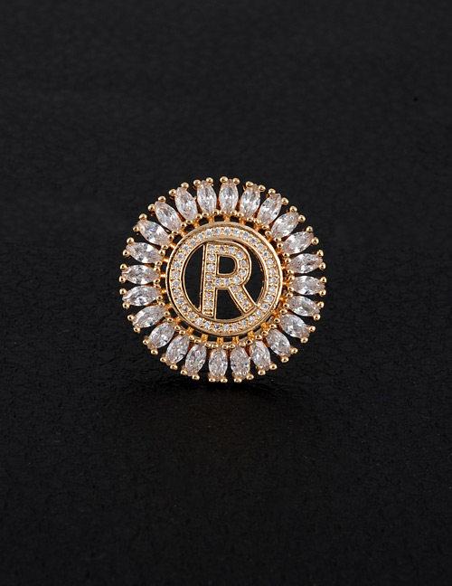 Fashion Gold Color Letter R Decorated Hollow Out Pendant(without Chain)