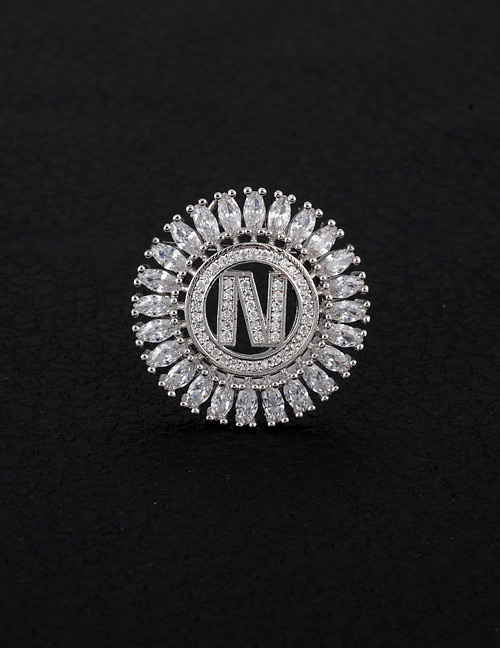 Fashion Silver Color Letter N Decorated Pure Color Pendant(without Chain)