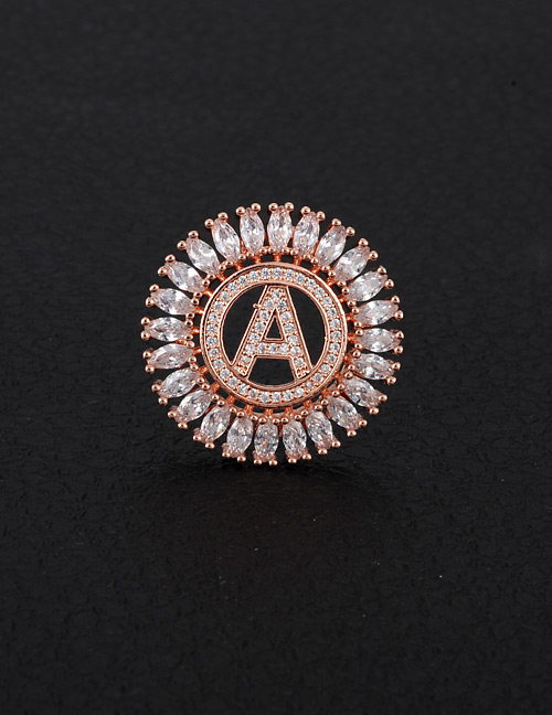 Fashion Rose Gold Letter A Decorated Round Shape Pendant(without Chain)