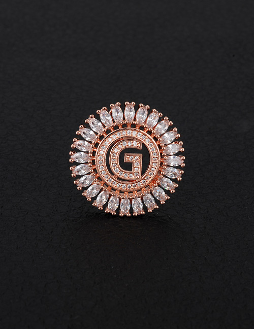 Fashion Rose Gold Letter G Decorated Round Shape Pendant(without Chain)