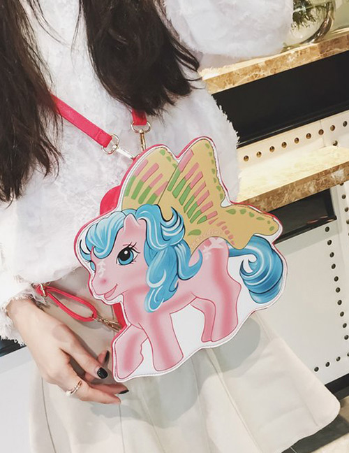 Fashion Pink Horse Shape Decorated Bag
