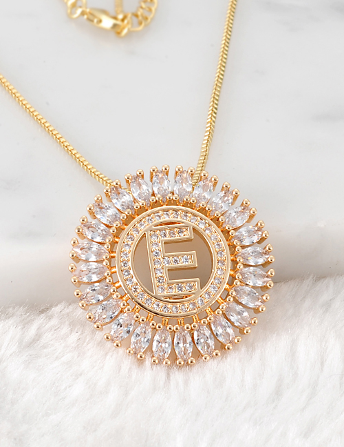 Fashion Gold Color E Letter Shape Decorated Necklace