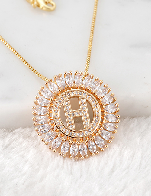Fashion Gold Color H Letter Shape Decorated Necklace